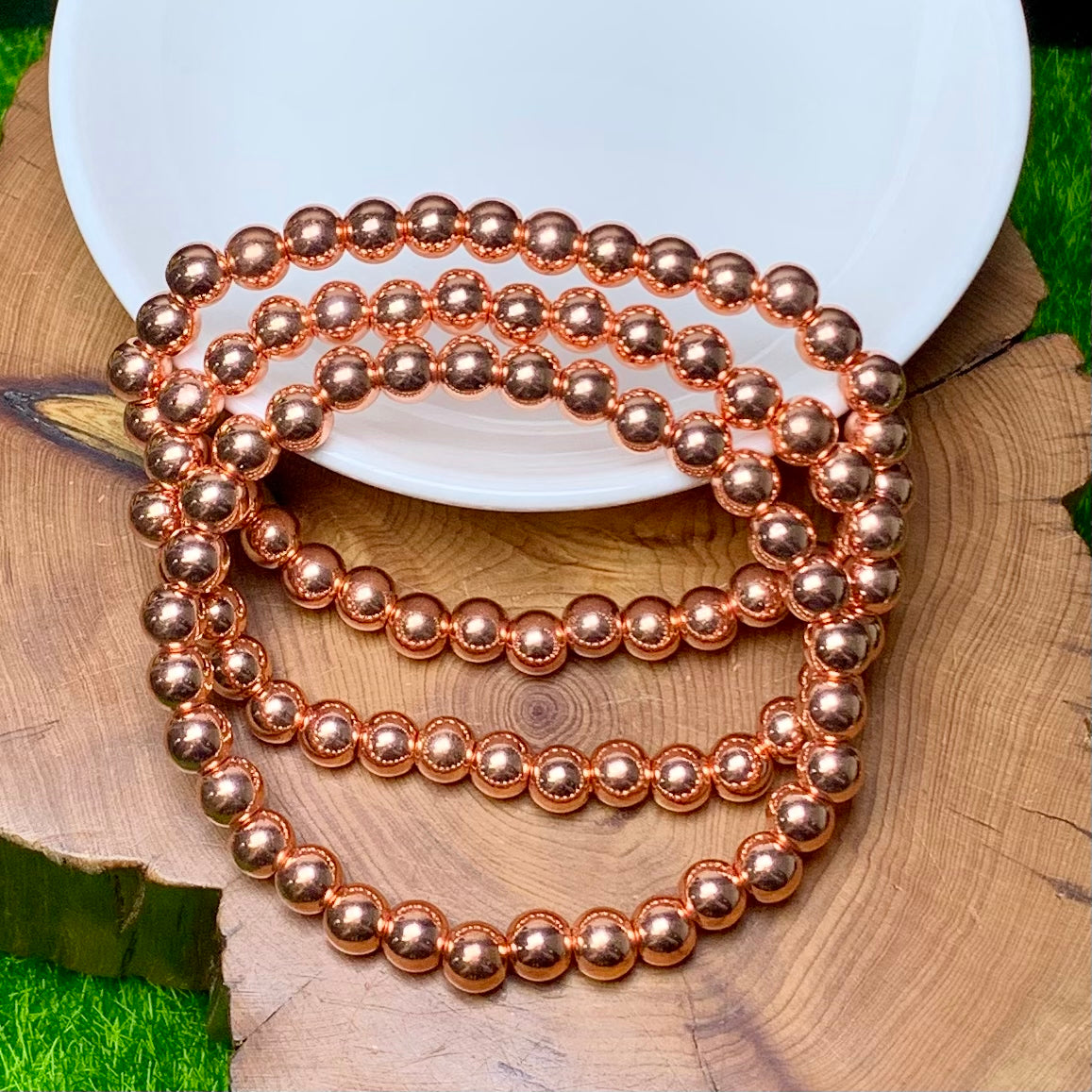 Rose golden hematite bracelet 6mm 1pc(SL267)