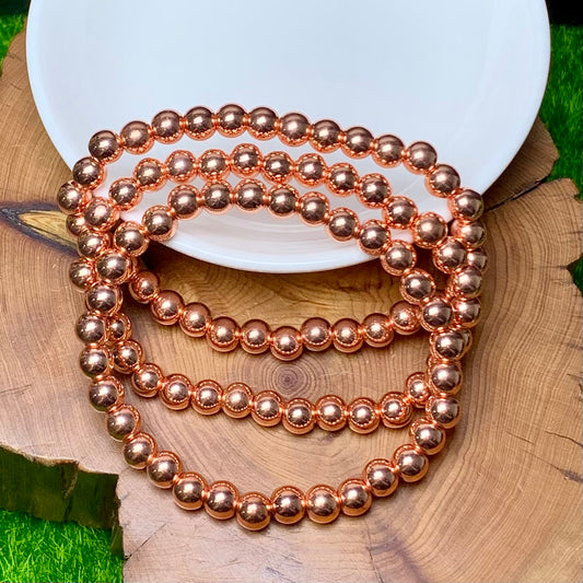 Rose golden hematite bracelet 6mm 1pc(SL267)