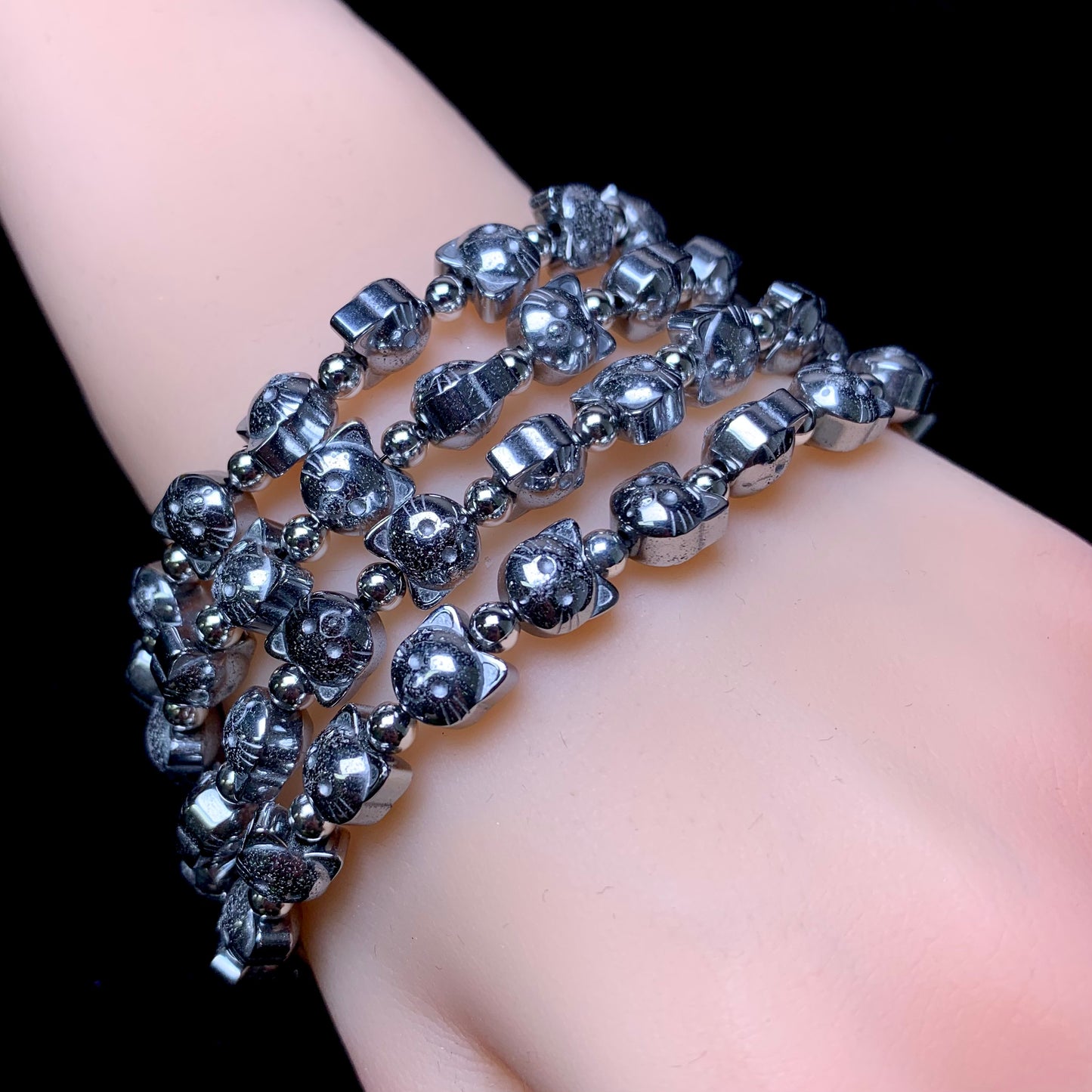 Hematite kitty bracelet 1pc(SL269)