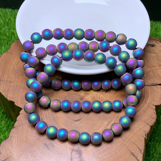 Matt aura hematite bracelet 8mm 1pc(SL268)