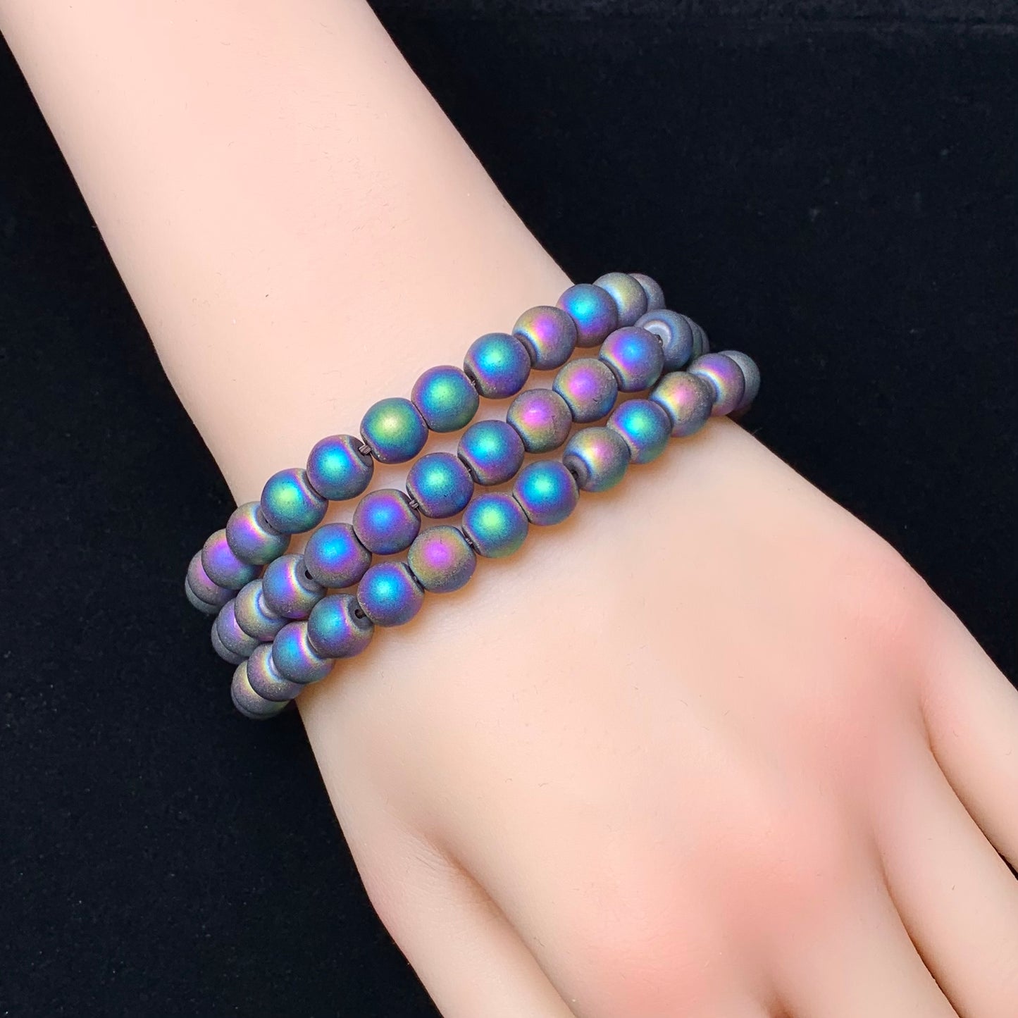 Matt aura hematite bracelet 8mm 1pc(SL268)