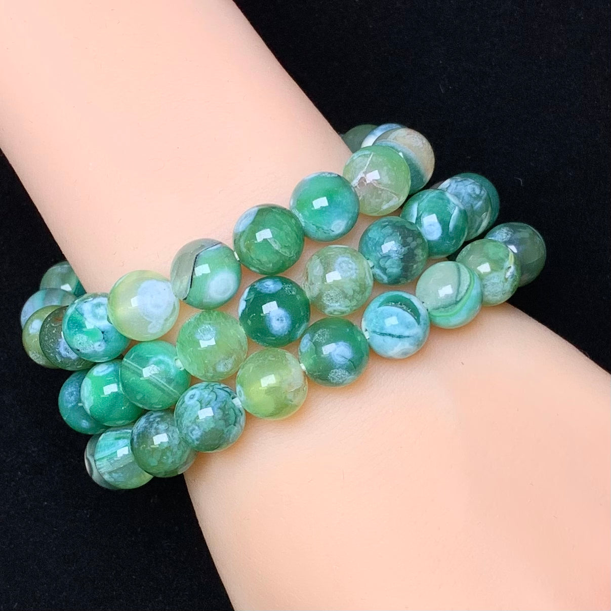 Green milky agate(dyed) bracelet  10mm 1pc(SL307)