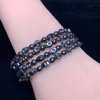 Hematite Skull Bracelet 4*6mm 1pc (SL295)
