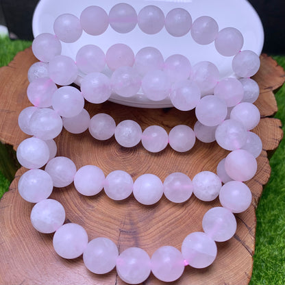 Matt Rose Quartz Bracelet 10mm 1pc (SL296)