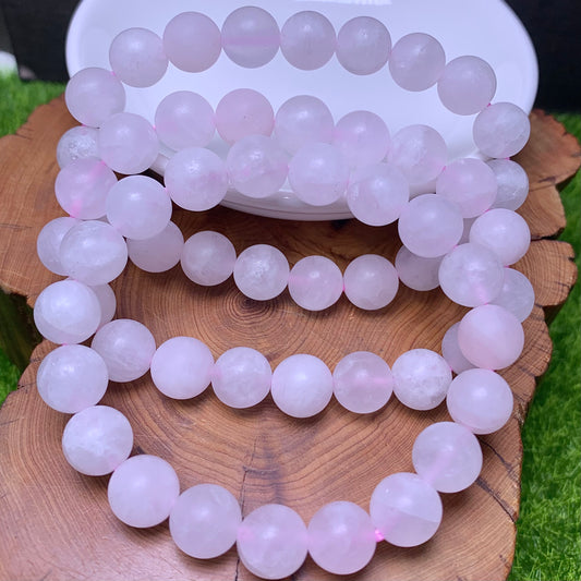 Matt Rose Quartz Bracelet 10mm 1pc (SL296)