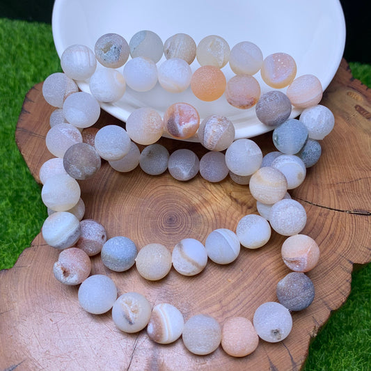 Matt Geode Agate bracelet 10mm 1pc（SL306）