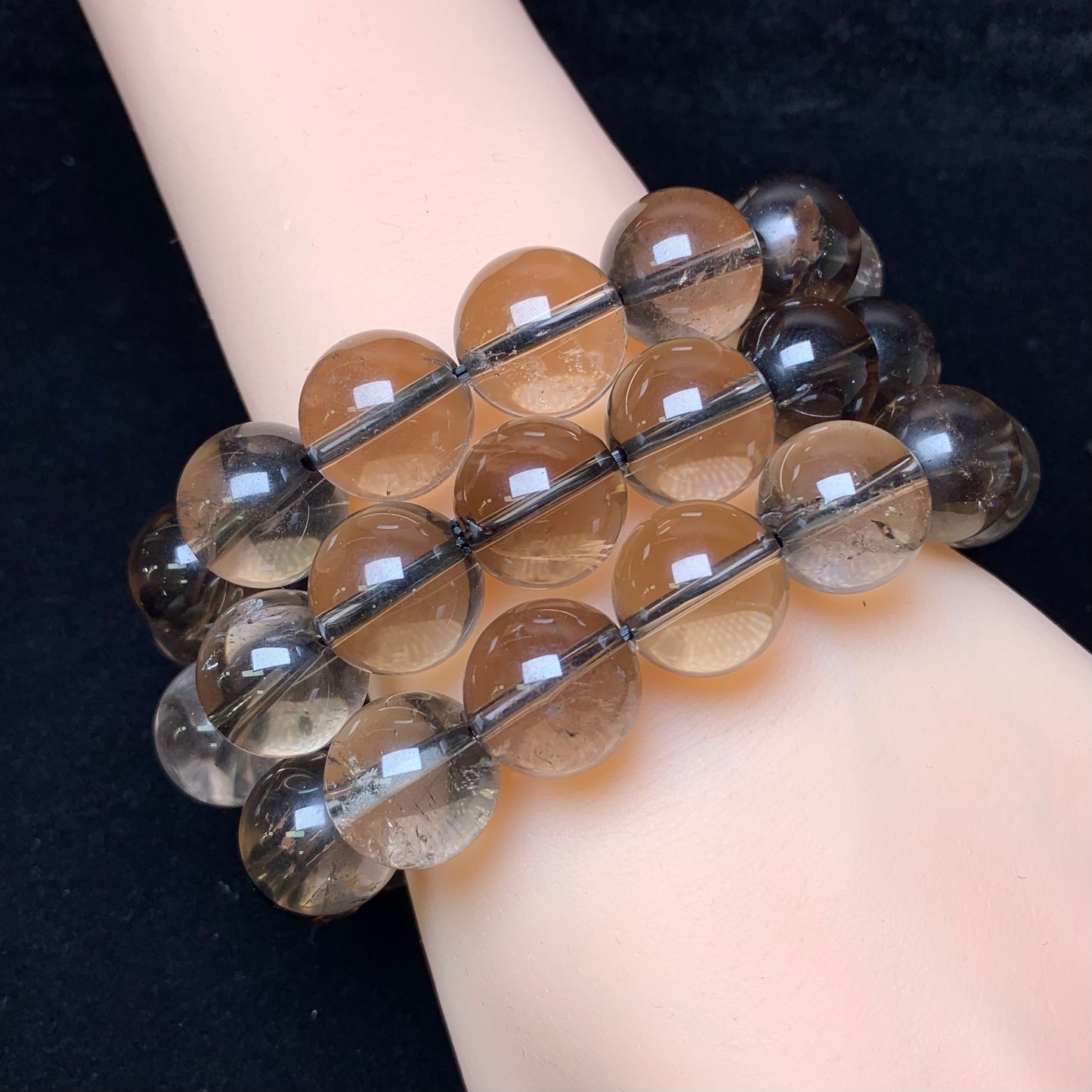 Smoky quartz bracelet 13-14mm 1pc(SL316)