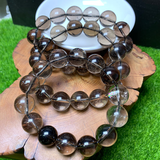 Smoky quartz bracelet 13-14mm 1pc(SL316)