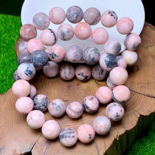 Pink Zebra Jasper Bracelet 12mm 1pc (SL322)