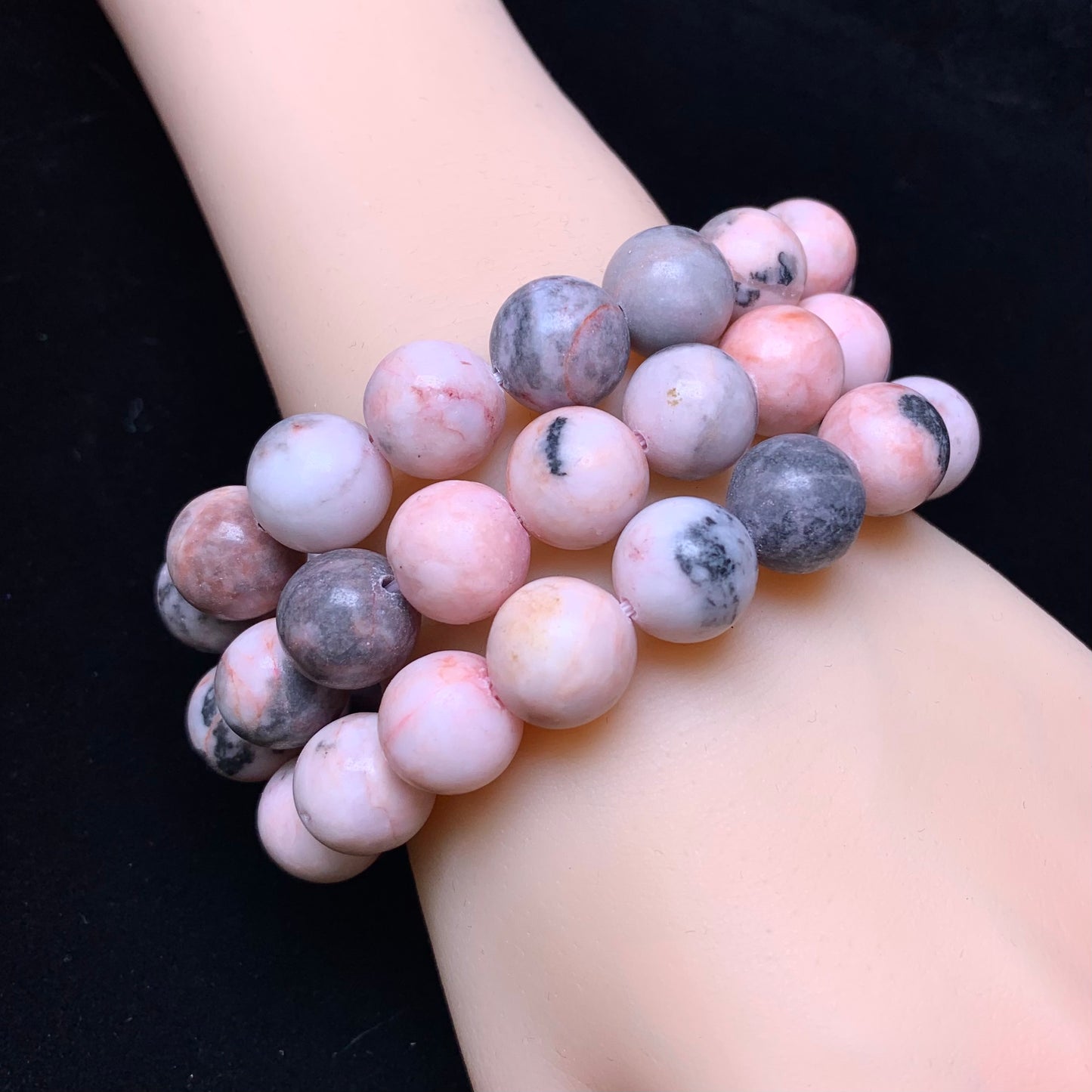 Pink Zebra Jasper Bracelet 12mm 1pc (SL322)