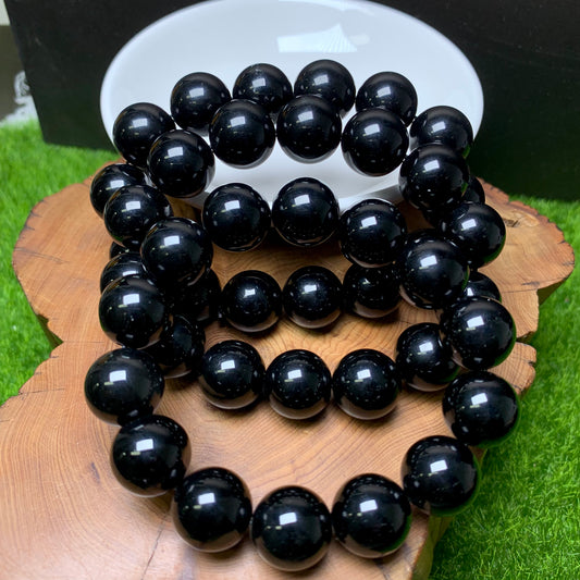 Black obsidian Bracelet 14mm 1pc (SL323)