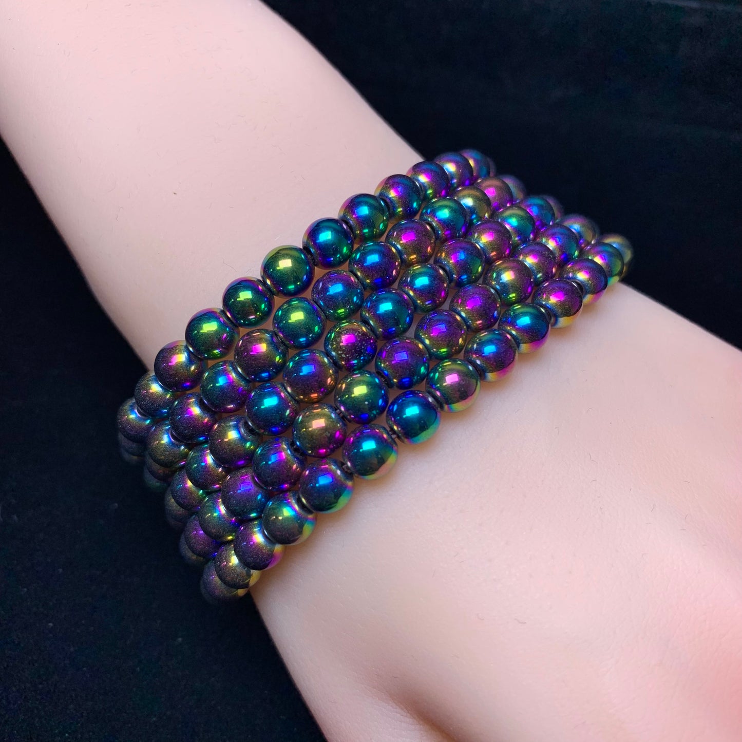 Aura hematite bracelet 6mm 1pc(SL342)