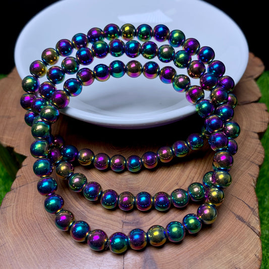 Aura hematite bracelet 6mm 1pc(SL342)