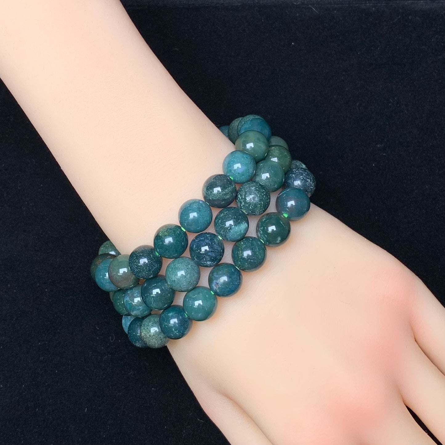 Moss agate bracelet 10mm 1pc (SL361)