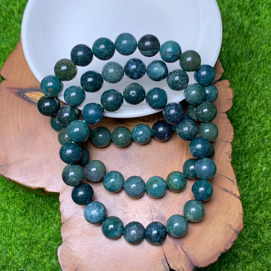 Moss agate bracelet 10mm 1pc (SL361)