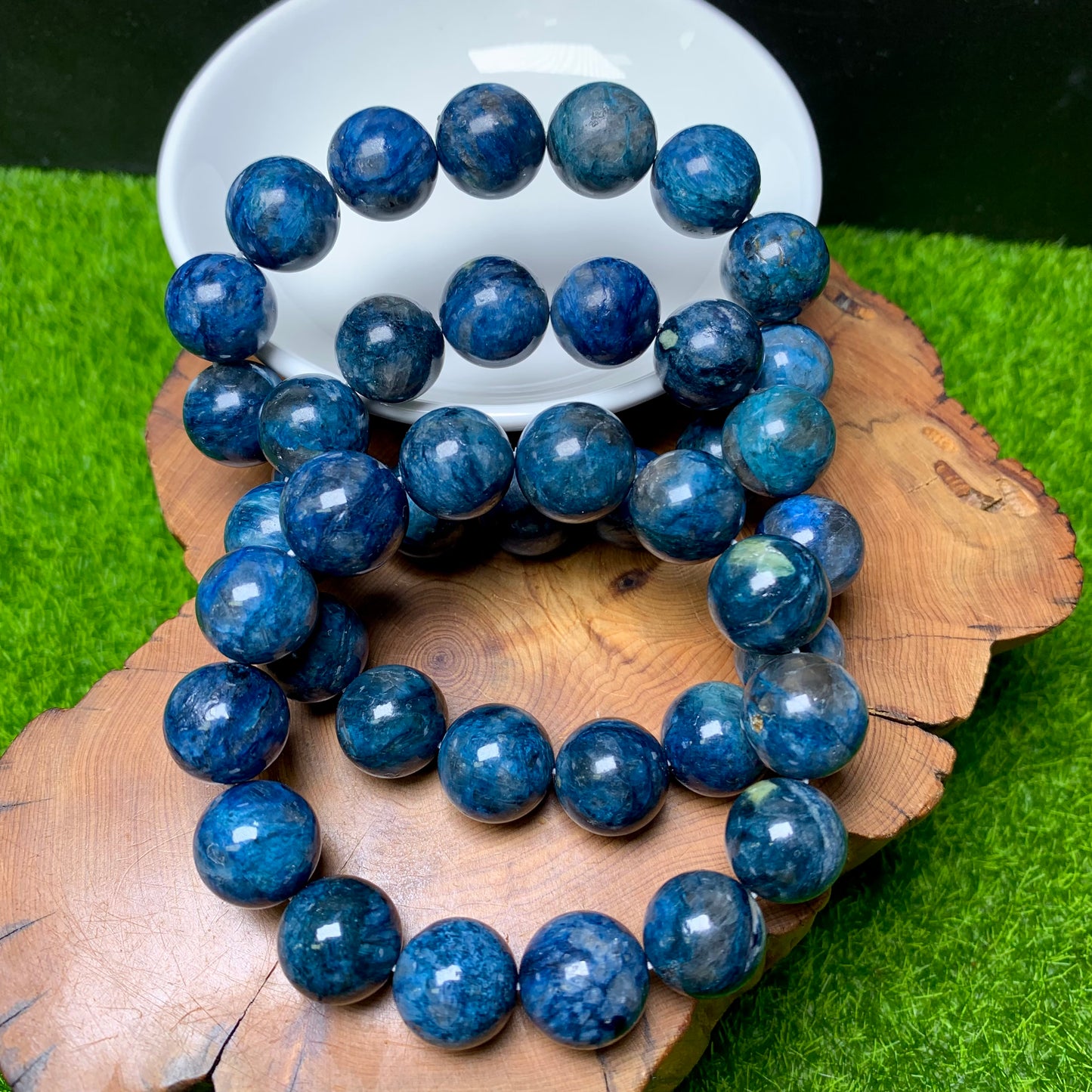 Blue Chaorite Bracelet 14mm 1pc (SL327)
