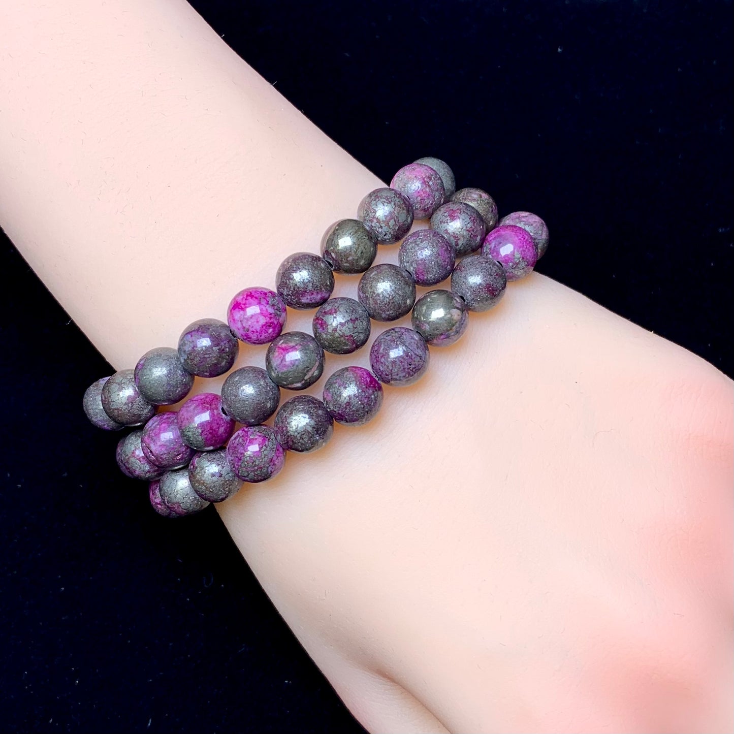 Rose Pyrite (dyed）Bracelet 8mm 1pc (SL331)