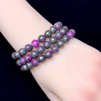 Rose Pyrite (dyed）Bracelet 8mm 1pc (SL331)