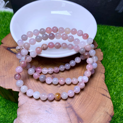 Lavender Skin pink Quartz Bracelet 6mm 1pc (SL332)