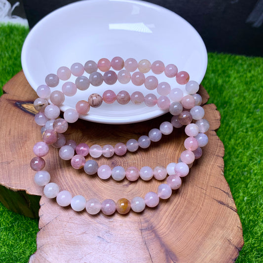 Lavender Skin pink Quartz Bracelet 6mm 1pc (SL332)