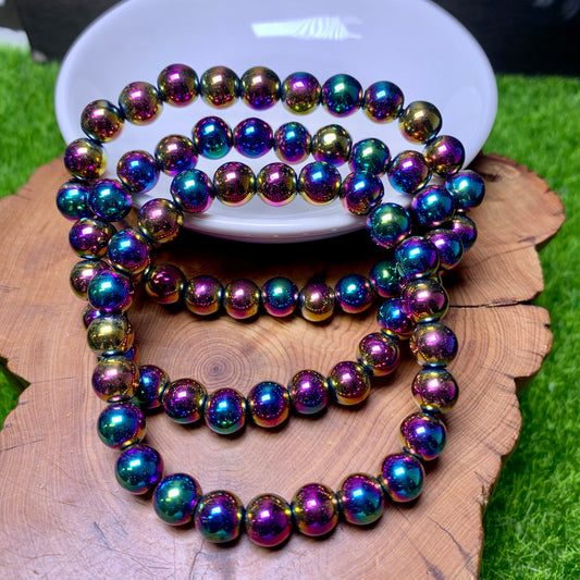 Aura Hematite Bracelet 8mm 1pc (SL334)