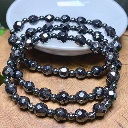 Hematite Facet Bracelet 8mm 1pc (SL368)