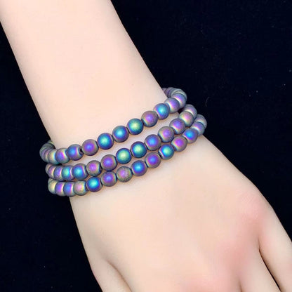 Matt Aura Hematite Bracelet 6mm 1pc (SL369)