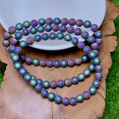 Matt Aura Hematite Bracelet 6mm 1pc (SL369)