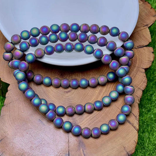 Matt Aura Hematite Bracelet 6mm 1pc (SL369)