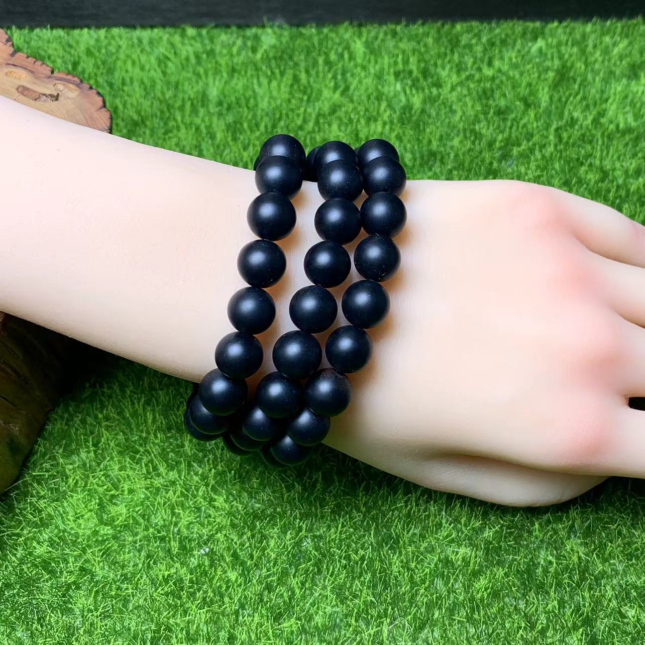 Matt Black Onyx Bracelet 10mm 1pc (SL377)