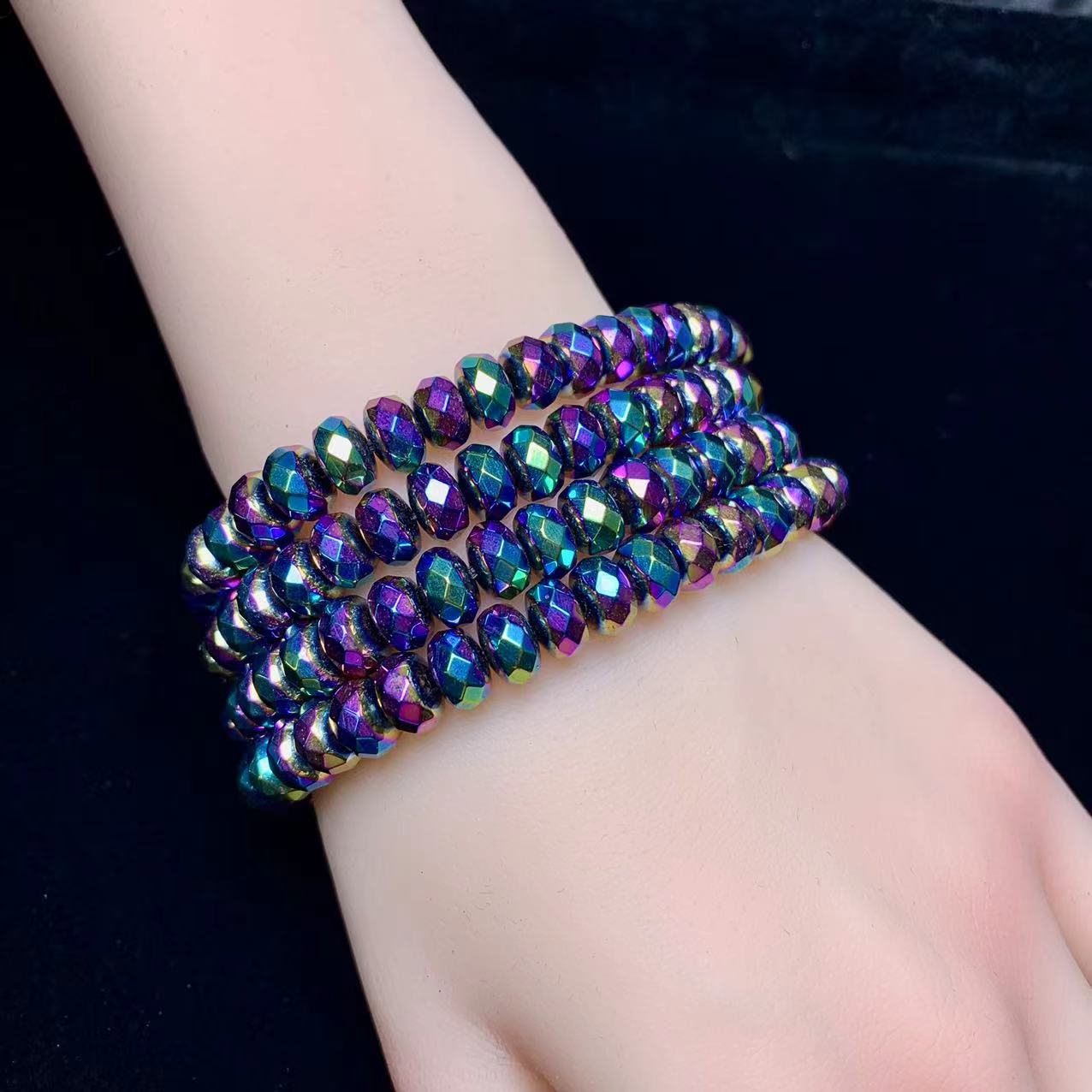 Aura Hematite Bracelet 4.5*8mm 1pc (SL380)