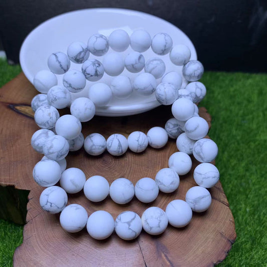 Matt Howlite Bracelet 10mm 1pc (S376)