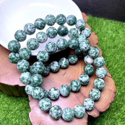 Green Dots Jasper Bracelet 10mm 1pc (SL341)