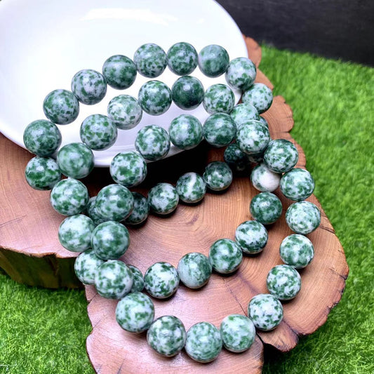 Green Dots Jasper Bracelet 10mm 1pc (SL341)