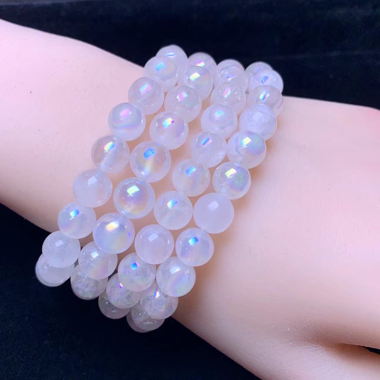 Aura Rose Quartz Bracelet 8mm 1pc (SL391)