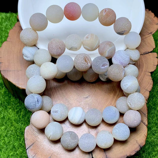 Matt Geode Agate Bracelet 12mm 2pc (SL462)