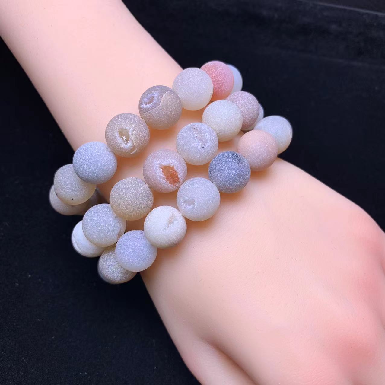 Matt Geode Agate Bracelet 12mm 2pc (SL462)
