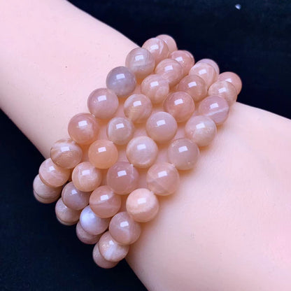 Peach moonstone Bracelet 8mm 1pc (SL445)
