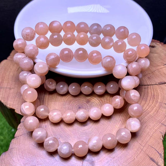 Peach moonstone Bracelet 8mm 1pc (SL445)