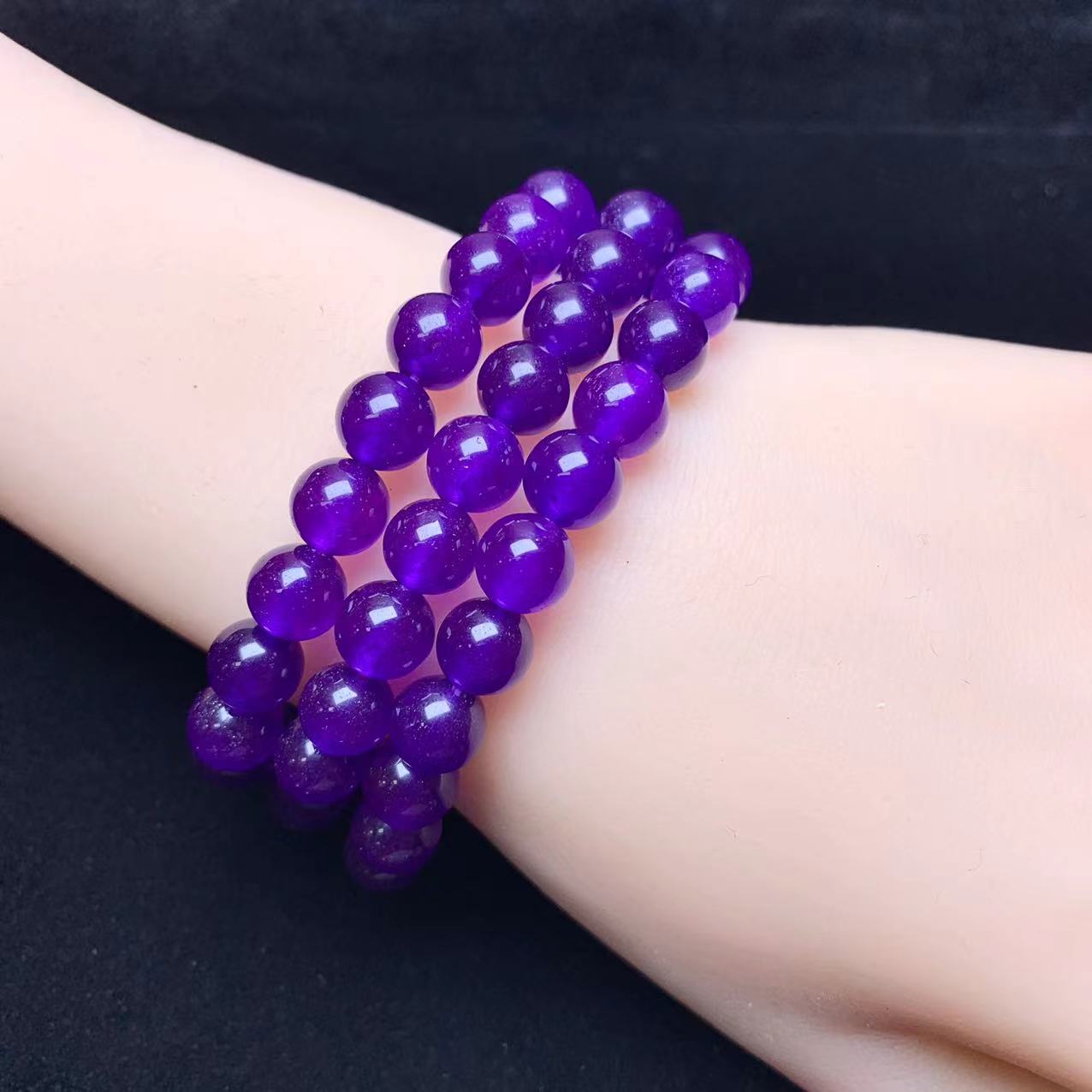 Purple Chalcedony(DYED) Bracelet 8mm 1pc (SL4476)