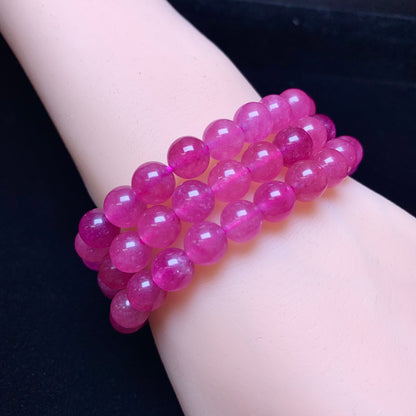 Raspberry  Chalcedony（DYED）Bracelet 8mm 1pc (SL449)