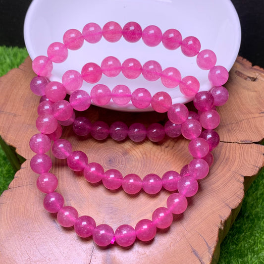 Raspberry  Chalcedony（DYED）Bracelet 8mm 1pc (SL449)