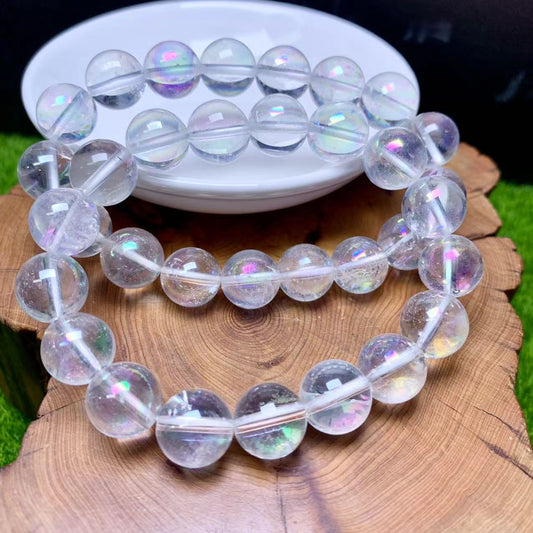 Aura Clear quartz Bracelet 12mm 1pc (SL440)