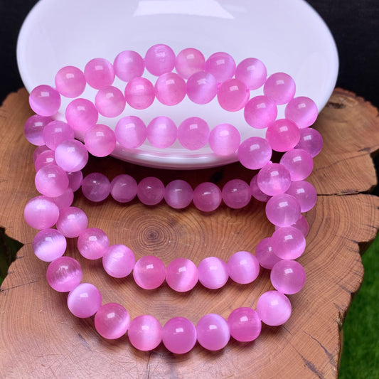 Pink selenite(dyed) bracelet 8mm 1pc(SL488)