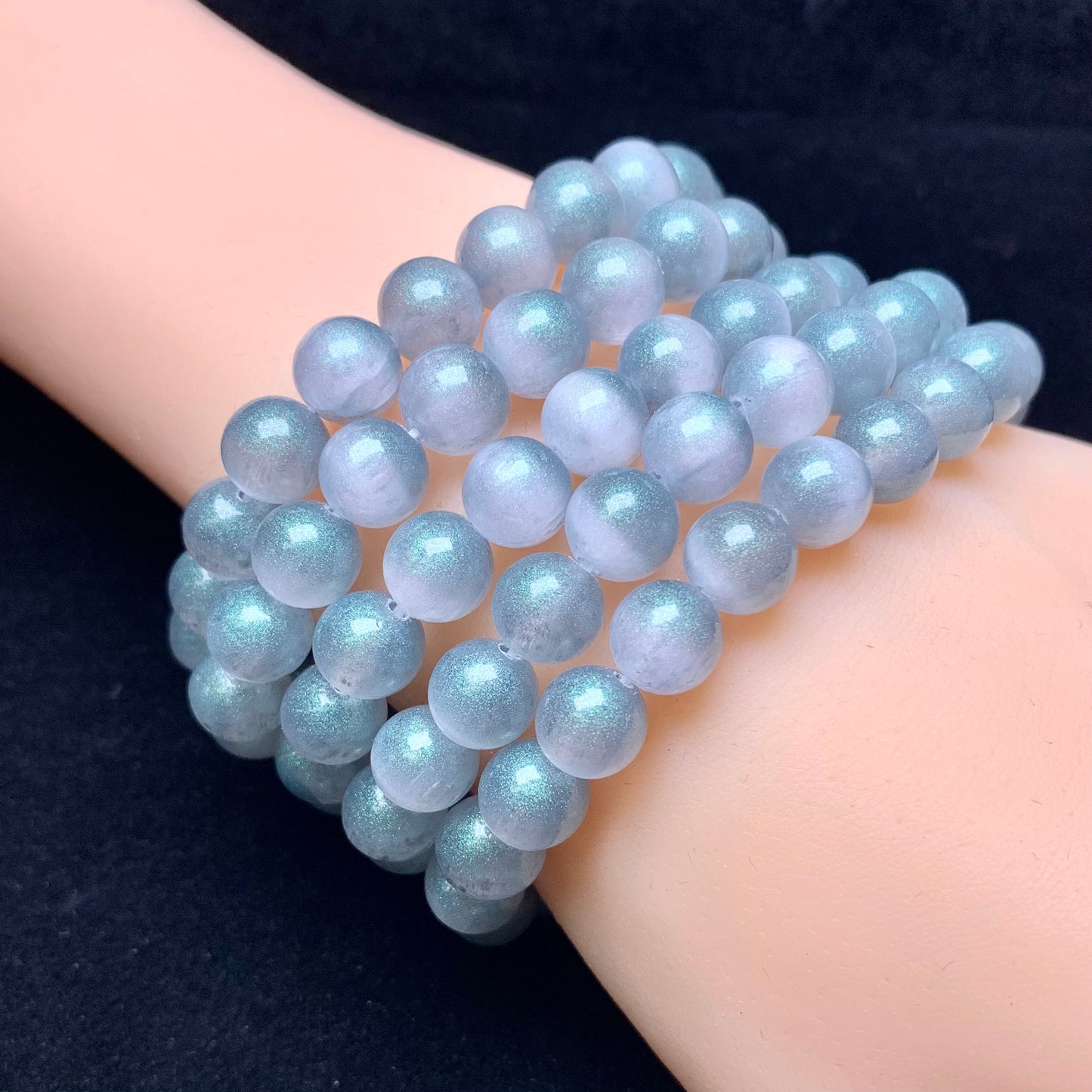 Galaxy selenite（dyed) bracelet 8mm 1pc(SL479)