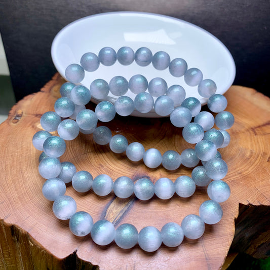 Galaxy selenite（dyed) bracelet 8mm 1pc(SL479)