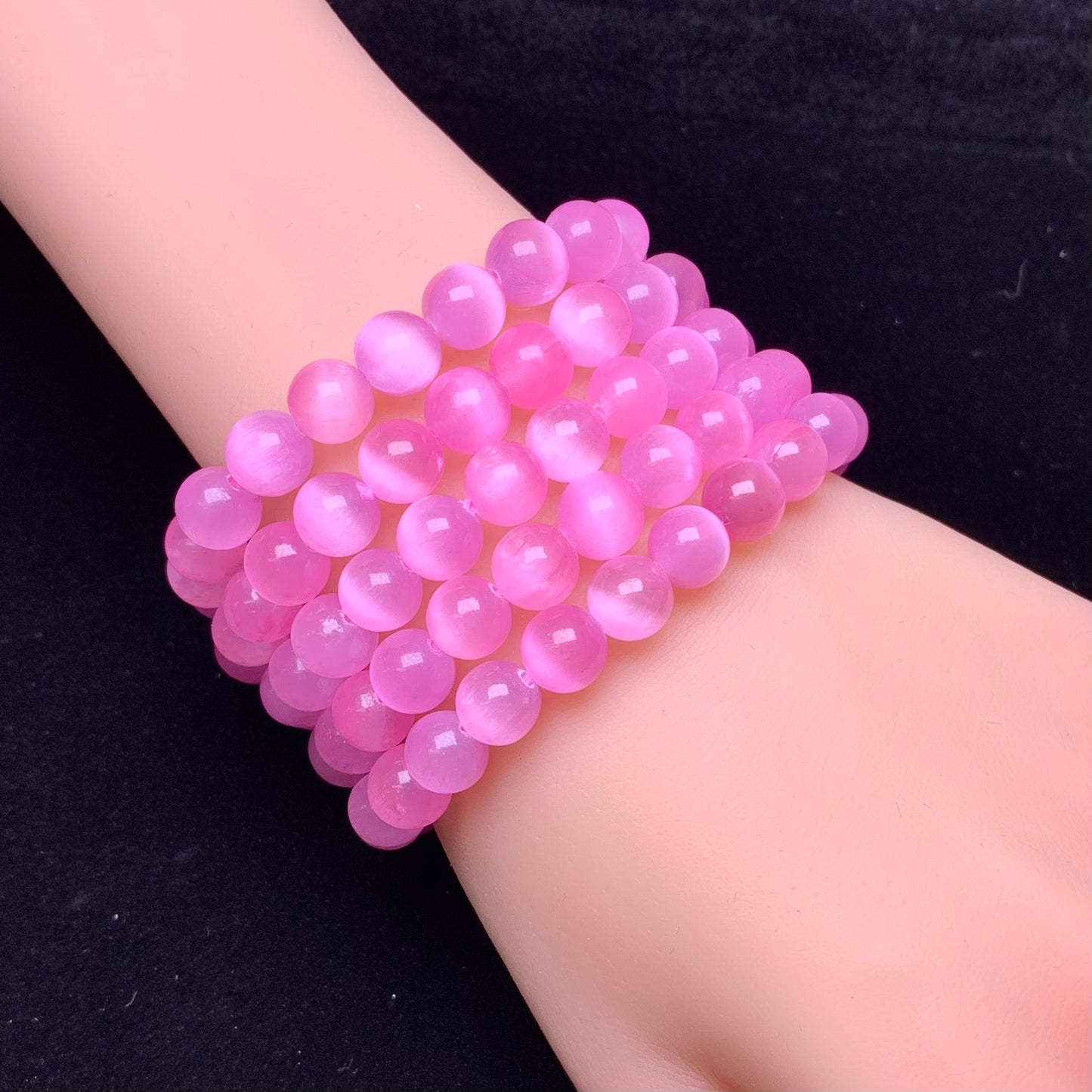 Pink selenite(dyed) bracelet 8mm 1pc(SL488)
