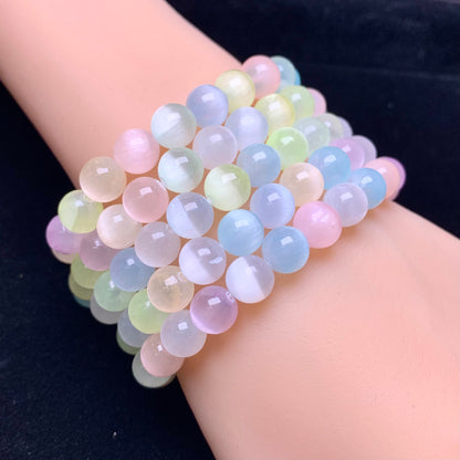 Macaroon selenite(dyed) bracelet 8mm 1pc(SL489)