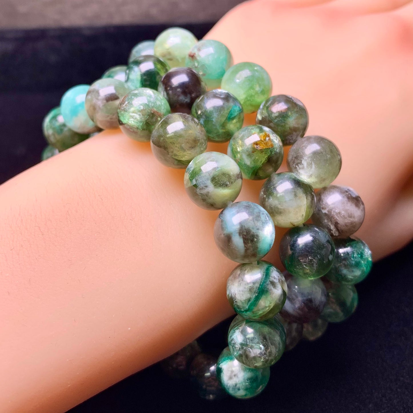 Green emerald quartz bracelet 11mm 1pc(SL496)