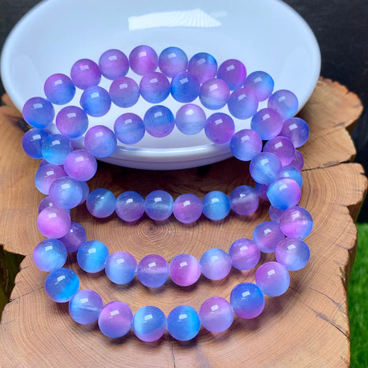 Aurora selenite(dyed) bracelet 8mm 1pc(SL499)